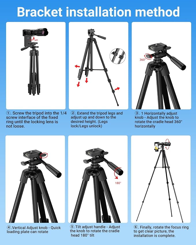 APEXEL High Power 60X HD Telephoto Lens, High Power Telephoto Mobile Cell Phone Lens with Extension Tripod and Wireless Remote for iPhone 15 Pro/14 Pro/13 Pro, Samsung and Most Smartphone - Image 7