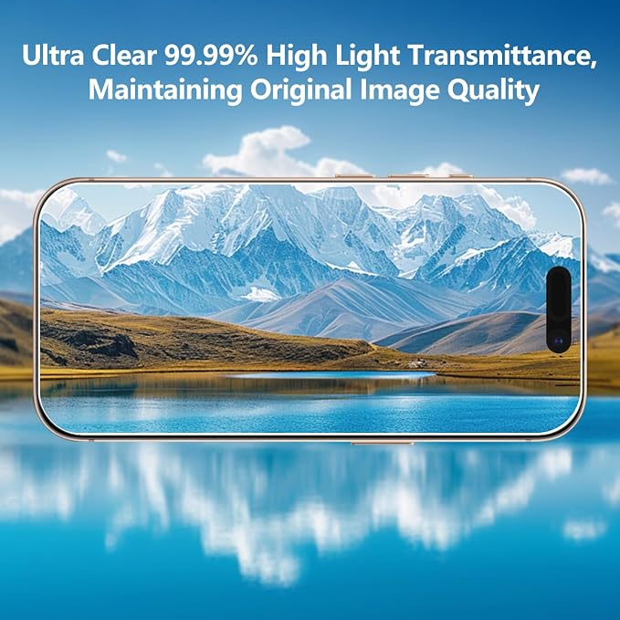 2 Pack Tempered Glass Screen Protector for iPhone 14 Pro 6.1-Inch | with 2 Pack Camera Lens Protector, Anti Scratch, Bubble Free, Case Friendly - Image 7