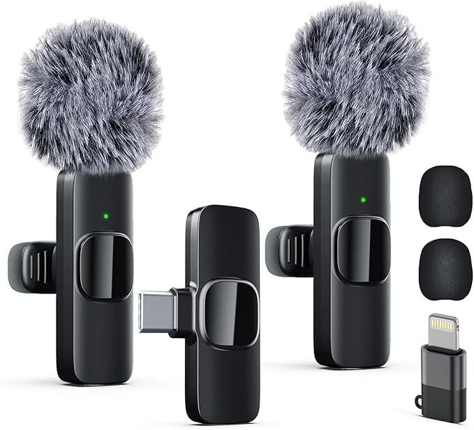 Labstandard Professional Wireless Lavalier Lapel Microphone for iPhone, iPad, mini Video Recording Mic forInterview Video Podcast Vlog YouTube&Livestream, Noise Reduction, Plug &Play by Unknown