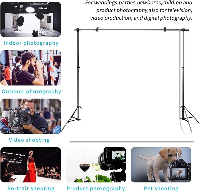 White Photo Backdrop for Photoshoot Solid Color Background 10x10 ft | Photography Studio Photobooth Curtain for Headshot, Homestudio, Portrait, Video, Meeting, Easy to Install, Washable Fabric - Image 2