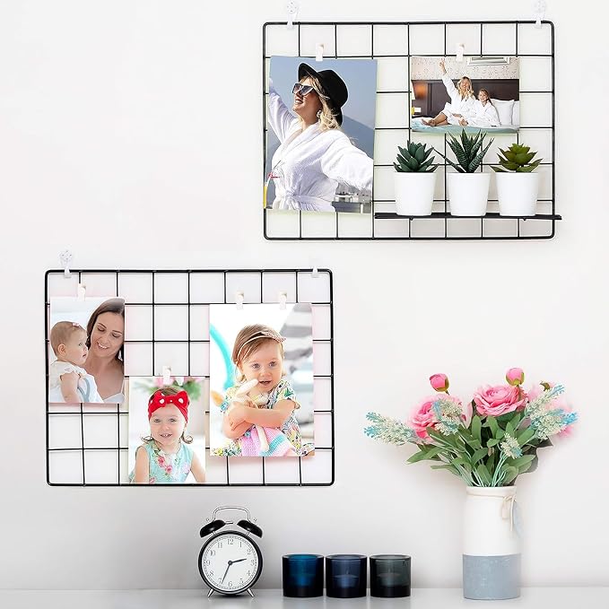 16 PCS Gridwall Accessories Grid Wall Hooks Clips, White Siding Clips for Hanging Signs, Photos & Notes, Display Sign Holder for Home, Office, Retail Store Organization & Decoration - Image 4