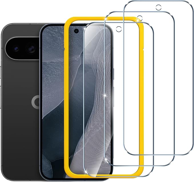 ivoler Screen Protector for Google Pixel 11/11 Pro Tempered Glass 3-Pack | with [Easy Installation Frame], Anti-Scratch Case Friendly Clear HD Film for Google Pixel 10 / Pixel 10 Pro 6.3 inch by iVoler