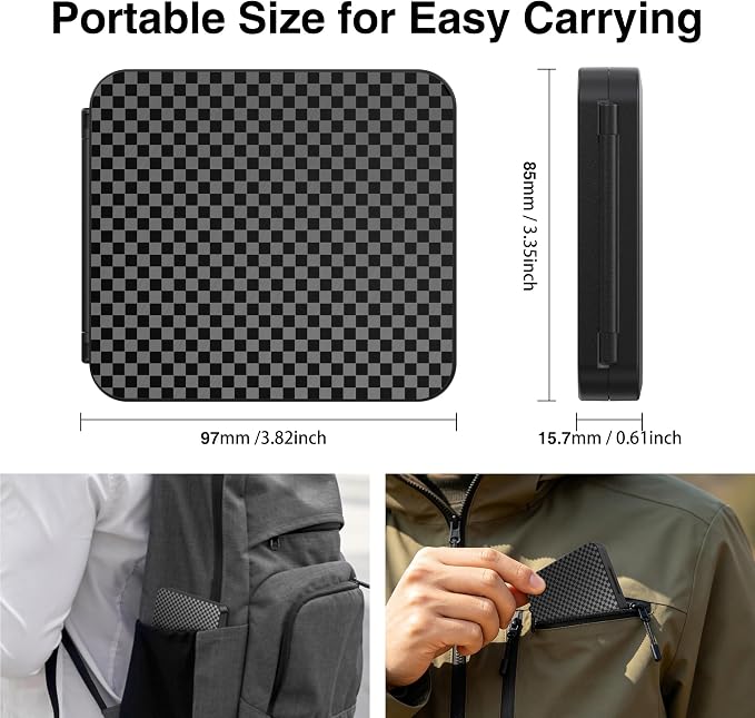HEIYING Memory SD Card Holder with 24 Card Slots for Micro SD Cards | 12 SD + 12 Micro SD Slots, Magnetic Closure, Compact Portable Storage case with Soft Silicone Interior for Card Protection - Image 6