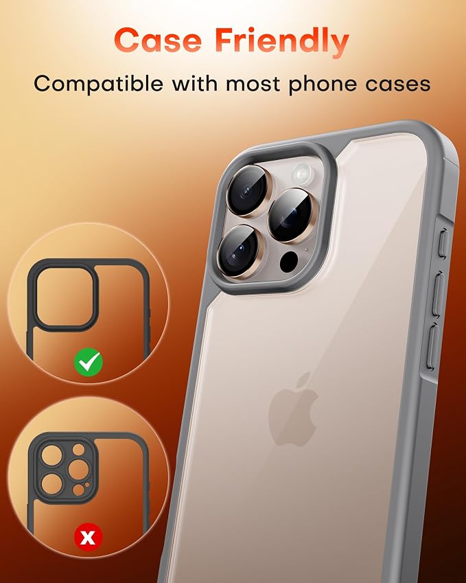 TOCOL for iPhone 16 Pro Max Camera Lens Protector/iPhone 16 Pro Camera Lens Protector Tempered Glass HD Individual Scratch Resistant Cover Accessories Case Friendly 2 Pack（Rose Gold） - Image 7