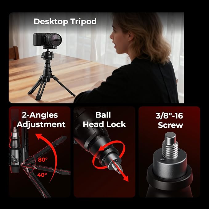 SmallRig 166.5cm / 65.6" Carbon Fiber Monopod for Camera, Compact Camera Monopod with One-Touch Height Adjustment, Max. 5kg Playload Ball Head, Storage Size of 68cm / 26.8", Weighs 1.72kg / 3.8lb - Image 6