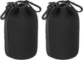 PATIKIL Camera Lens Bag, 2 Pcs 3.5" IDx7.1 H Drawstring Lens Pouch with Thick Protective Neoprene, Lens Case for DSLR Camera Lens, Water Coffee Cups Black by PATIKIL