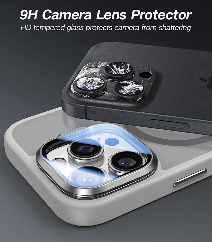 VOFATA [Upgraded] for iPhone 16 Pro Max Case with Camera Cover Stand [Fit for MagSafe][9H Camera Lens Protector] Mil-Grade Protection Translucent Magnetic iPhone 16 Pro Max Phone Case, Grey - Image 2