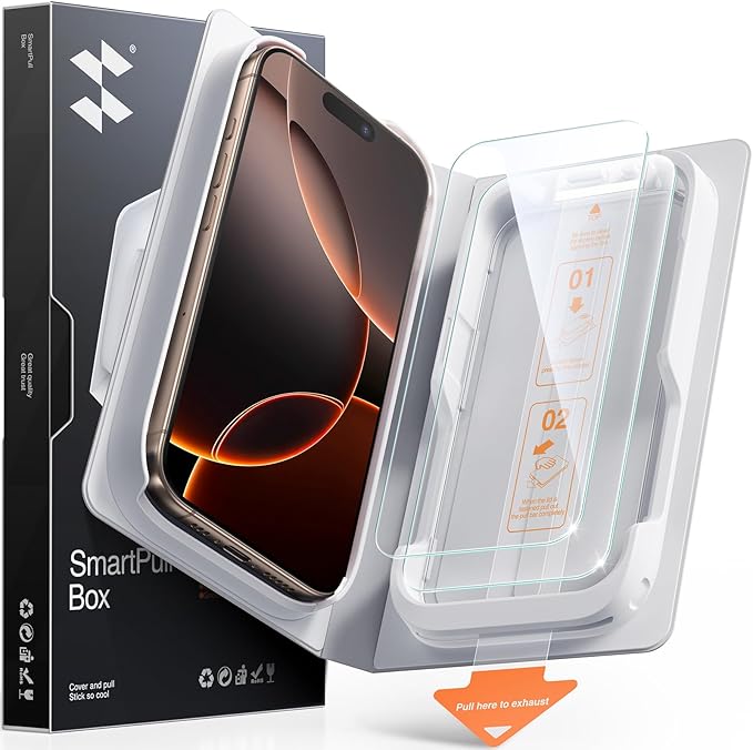 SMARTDEVIL 2 Pack Tempered Glass for iPhone 16 Pro Max Screen Protector | Military-Grade Shatterproof Protection, Crystal Clear, 9H Hardness, Fast & Easy Installation, Scratch Proof, Case Friendly by SmartDevil