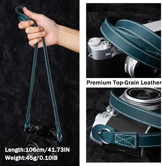 Vintage Minimalist Genuine Leather Camera Strap Crazy Horse Leather Shoulder Strap For DSLR For Fuji For Nikon For LEICA - Image 9