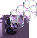 UniqueMe 3 PK for iPhone 14 Pro Max/14 Pro Camera Lens Protector-Colorful | Tempered Glass, Case Friendly, Scratch-Resistant, Night Shooting Mode by UniqueMe