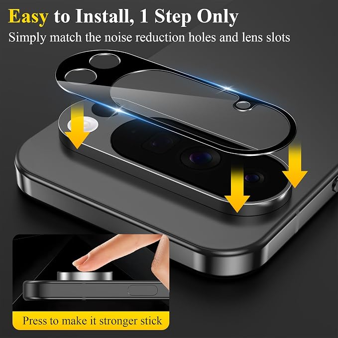 4 Pack Camera Lens Protector for Google Pixel 10 Pro(Not for 10 Pro XL) | 9H Tempered Glass Camera Lens Cover Decoration, Case Friendly, High Definition, Scratch-Resistant - Image 5