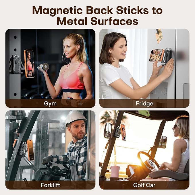 OMOTON TP02 360°Rotating for MagSafe Tripod, Upgrade with 1/4" Screw, Arca | Adjustable Magnetic Phone Tripod for iPhone 17/16/15 Pro Max Air, Foldable Selfie Stick Fits Vlog, Gym, Travel, Black Pro - Image 4