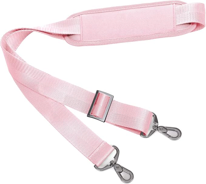 MOSISO 56 inch Shoulder Strap, Adjustable Soft Universal Non-Slip Strap | Thick Replacement Strap, Fit Padded with Metal Swivel Hooks for Laptop Shoulder Bag/Laptop Messenger Bag, Rose Quartz - Image 4
