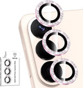 for Samsung Galaxy S26 Plus Camera Lens Protector, Individual Metal Ring Tempered Glass Lens Cover, [Strong Adsorption] Scratch Resistant Ultra-Thin HD Clear Lens Cover, 1 Set-Pink Diamond by Btscase