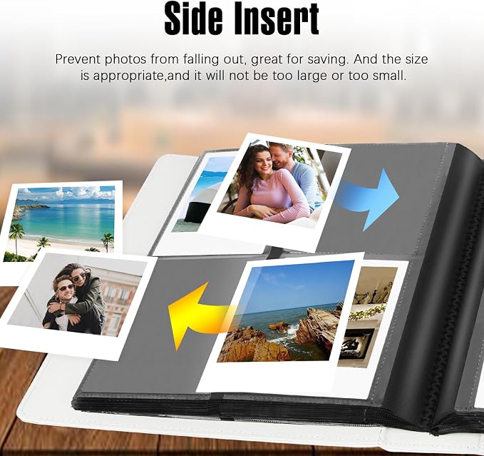 Veicevol 256-Pocket Album for Polaroid i-Type, 600 & SX-70 Photos, White | Designed for Fujifilm Instax Wide Photos, Water-Resistant PU Leather Cover, Front Window, Securely Holds Up to 256 Photos - Image 6