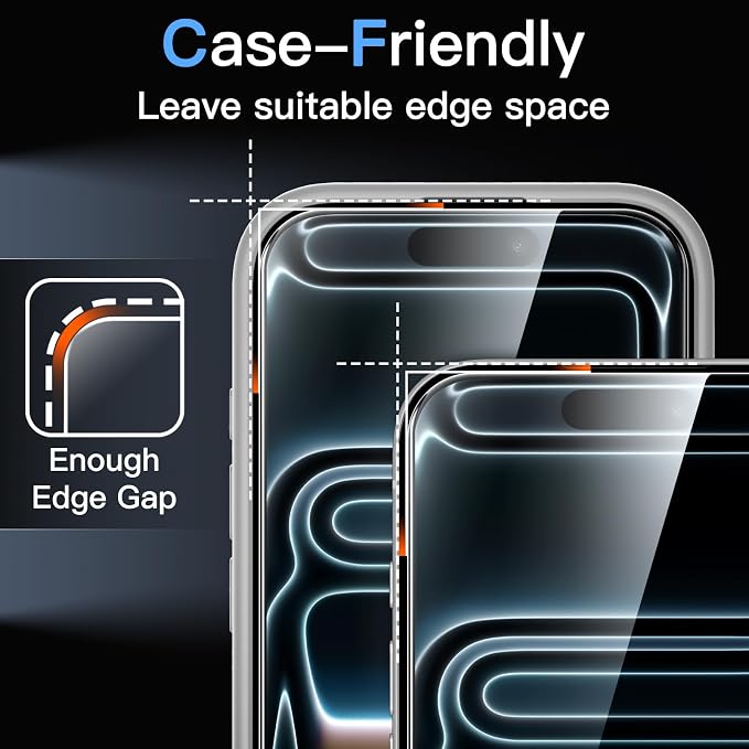 JETech Screen Protector for iPhone 17 Pro Max, 2+2 Pack | with Camera Lens Protector, HD Clear Tempered Glass, Anti-Scratch Protection, Easy Installation Tool - Image 7