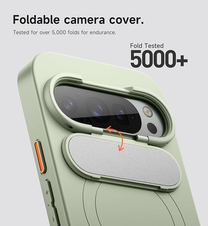 SURITCH for Google Pixel 9 Pro XL Phone Case, Compatible with MagSafe, Protective Cover with Camera Cover & Adjustable Metal Kickstand for Pixel 9 Pro XL -Sage Green - Image 4