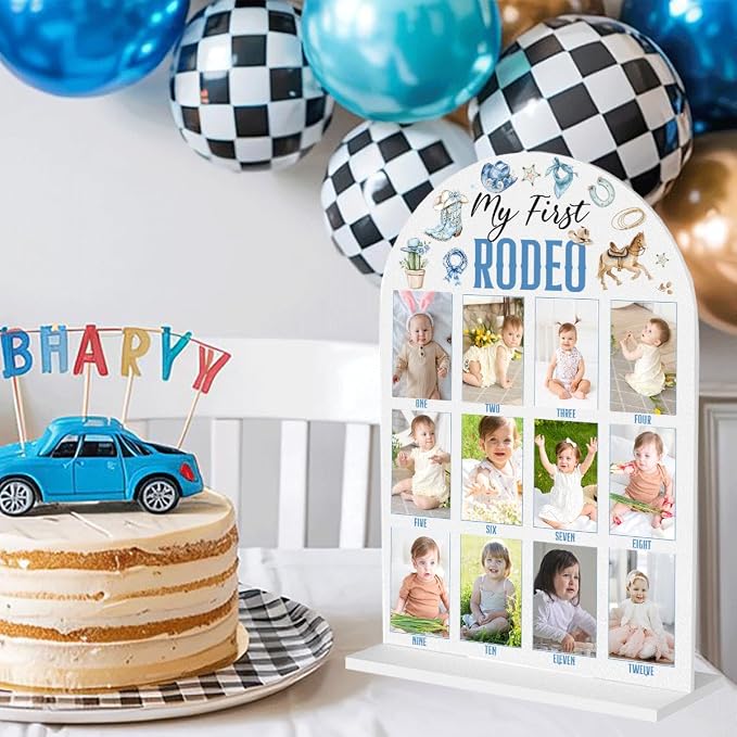 My First Year Photo Board Baby Milestone Signs One Year of Baby Photo Board, Best Babies Keepsake 10x14 Inches Acrylic Sign Decor Fits 2" x 3" Photo A08 - Image 4