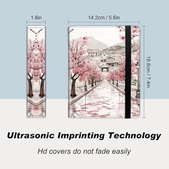 Small Photo Album 5x7, 60 Pockets Holds 120 Photos, Slip-in Pocket Photo Album with Black Elastic Band for Family Wedding Baby Travel Pictures, Cherry Blossom - Image 2