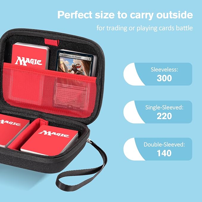 ProCase Trading Card Case, Hard Travel Storage Holds 300+ Cards -Black | Compatible with MTG, TCG, Yu-Gi-Oh, Lorcana, Removable Divider for Flexible Organization, Multiple Color Options Available - Image 2