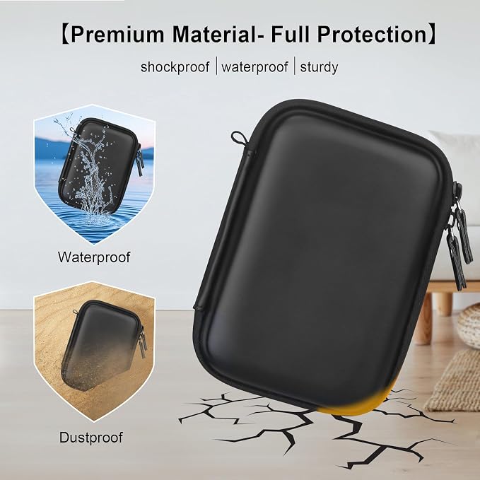 Elonbo Carrying Case for KODAK Mini 2 Retro 2x3 Portable Photo Printer | Bluetooth Smartphone Instant Color Printer Hard Travel Protective Bag, Mesh Pocket fits Cartridge Photo Paper Sheets, Black - Image 5