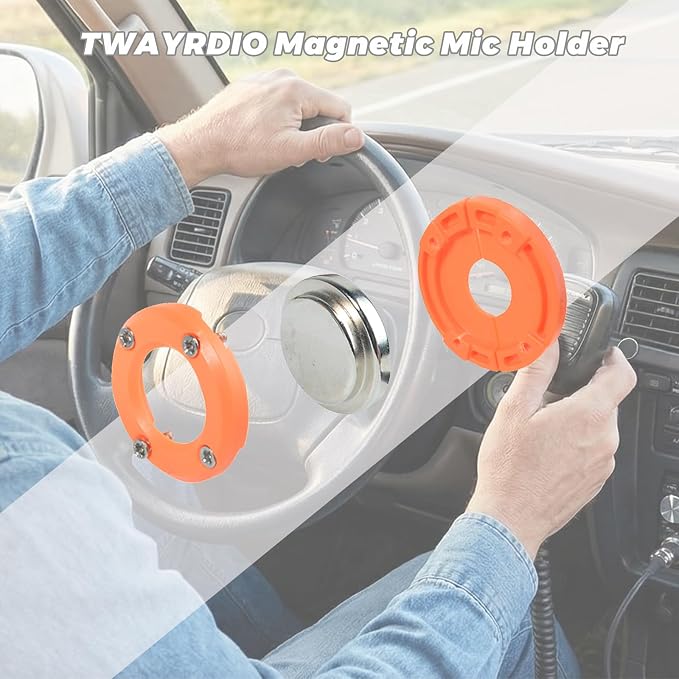 TWAYRDIO Magnetic Radio Mic Holder, Mobile Microphone Magnet Mount, Mic Hanger Mag-Mount for Motorola HMN1090D RMN5127C Kenwood KMC-35 Mics - Image 2