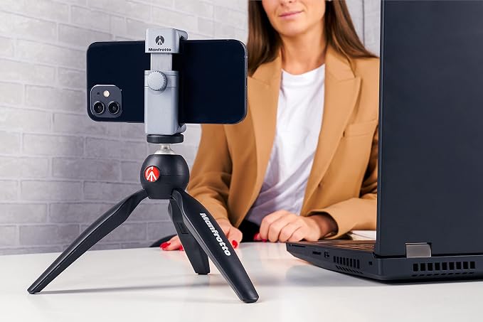 Manfrotto MTPIXIMII-B, PIXI Mini Tripod with Handgrip for Compact System Cameras, for DSLR, Mirrorless, Video, Made in Italy, Technopolymer and Aluminum, Black - Image 9