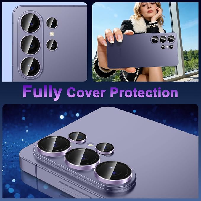 Meshine for Samsung Galaxy S26 Ultra Camera Lens Protector,Scratch Proof,Strong Adsorption,9H Hardness with Metal Ring Camera Cover,Ultra Thin Case Friendly, Accessories Lens Protector,Light Purple - Image 8