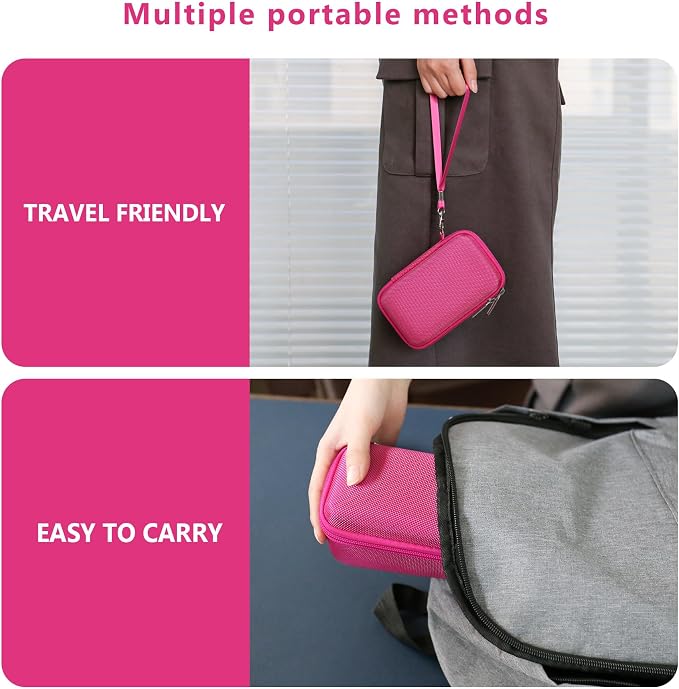 Carrying Case for Canon PowerShot SX740 HS, SX730 HS Camera, Rosered | SX720 HS, SX620 HS, G7 X Mark III, G7 X Mark II Digital Camera, Storage Holder Travel Bag with Mesh Pocket for Battery Pack - Image 7