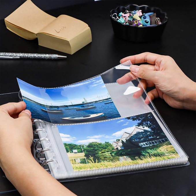 Mogoostry Clear Discbound Album Sheet Protectors 9 Discs 4 x 6 Inch 2 Pockets Inner Page Plastic Protective Sleeves Organizer - Image 5