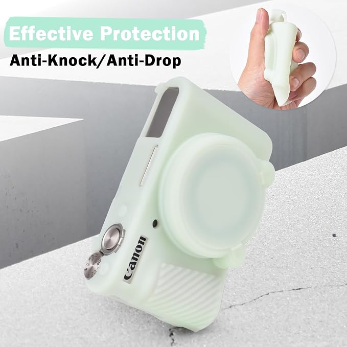 MUZIRI KINOKOO Case for Canon Powershot SX740/SX730 HS Digital Camera - Soft Protective Cover SX740 SX730 HS Camera Silicone Sleeve with Removable Lens Cover -Jelly Green - Image 4