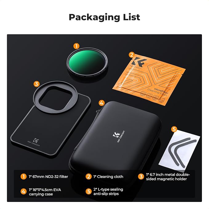 K&F CONCEPT 6.7inch Lens Filter Mount Adapter with 67mm ND2-32 Filter | Magnetic, Compatible with iPhone 16/15/14/13/12 Pro Max, 16/15/14 Plus, FA201 - Image 7