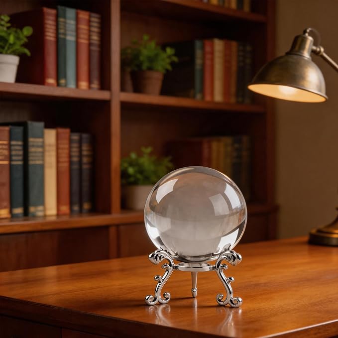 ZEERSHEE 3.1in Crystal Ball with Stand, Photography Prop for Decor | Premium K9 crystal Polished for exceptional clarity Includes display stand and gift box Ready to display - Image 7