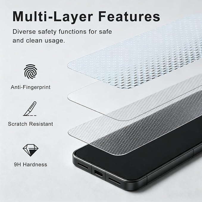 3 Pack Screen Protector for Google Pixel 8 Pro Tempered Glass | Supports Ultrasonic Fingerprint Unlocking, Featuring Anti-Scratch 9H Hardness & Easy Alignment Kit - Image 8