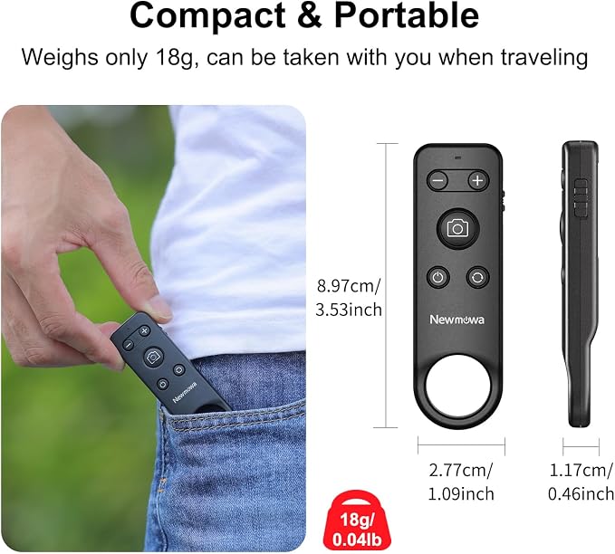 Newmowa Bluetooth Remote Shutter Rechargeable Zoom for iPhone Selfie Vlog | Support Video Photo Shooting, Lens Switching, for Travel, Group photo, ONLY Compatible with iPhone 11-17, iOS 15 and Above - Image 8