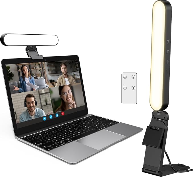 InnoGear Ring Light for Computer On-Camera Monitor Video Conference Light | LED Lights for Video, Clip On, Remote Control, 3 Color Modes, Adjustable, Monitor, Laptop, Easy to Attach, Recording by InnoGear