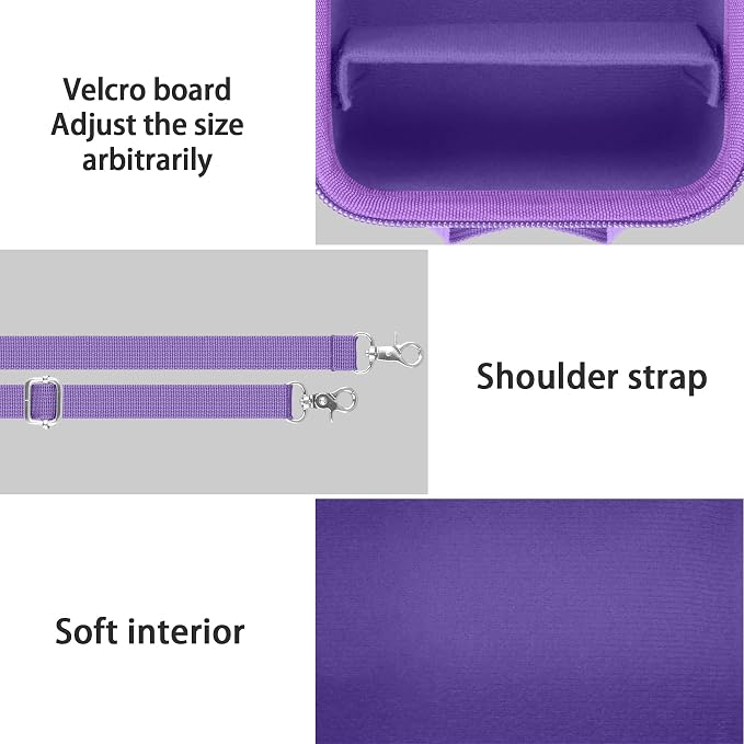Case for KODAK PIXPRO AZ653/AZ401/AZ405/AZ425/AZ528 Digital Camera | Protective Storage Box, Portable Carrying Box, Smooth Zipper, Travel-ready, Shoulder Strap Covenient to Carry, Purple Case - Image 4