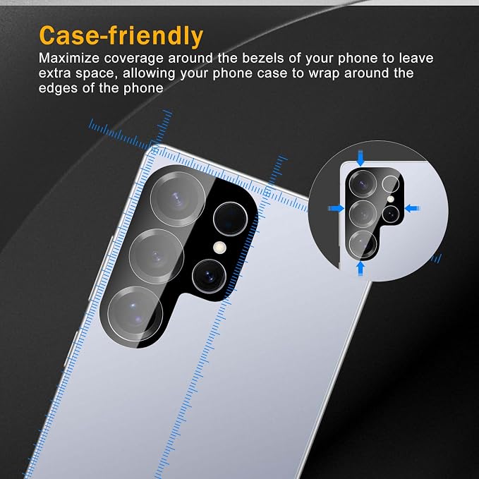 3 Pack Camera Lens Protector for Samsung Galaxy S25 Ultra | Tempered Glass,Anti-Fingerprint,9H Hardness,Scratch Resistant,Easy to Install,Bubble Free,HD Clarity - Image 3