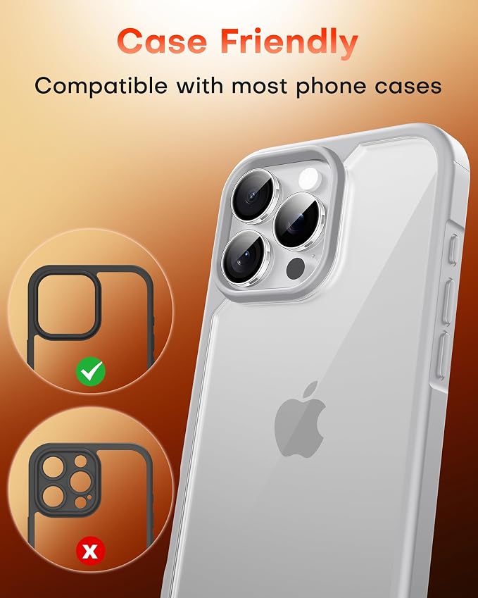 TOCOL Camera Lens Protector for iPhone 13 Pro Max/iPhone 13 Pro Tempered Glass HD Individual Scratch Resistant Camera Cover Accessories Case Friendly 2 Pack（Clear） - Image 7