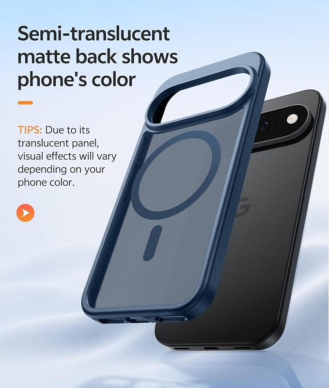 FNTCASE for Google Pixel 11 Pro Case / Pixel 11 Case, with Screen Protector | Fit for Magsafe, Translucent Matte, 14FT Military Grade Drop Protection, Shockproof Protective Phone Cover, Blue - Image 5