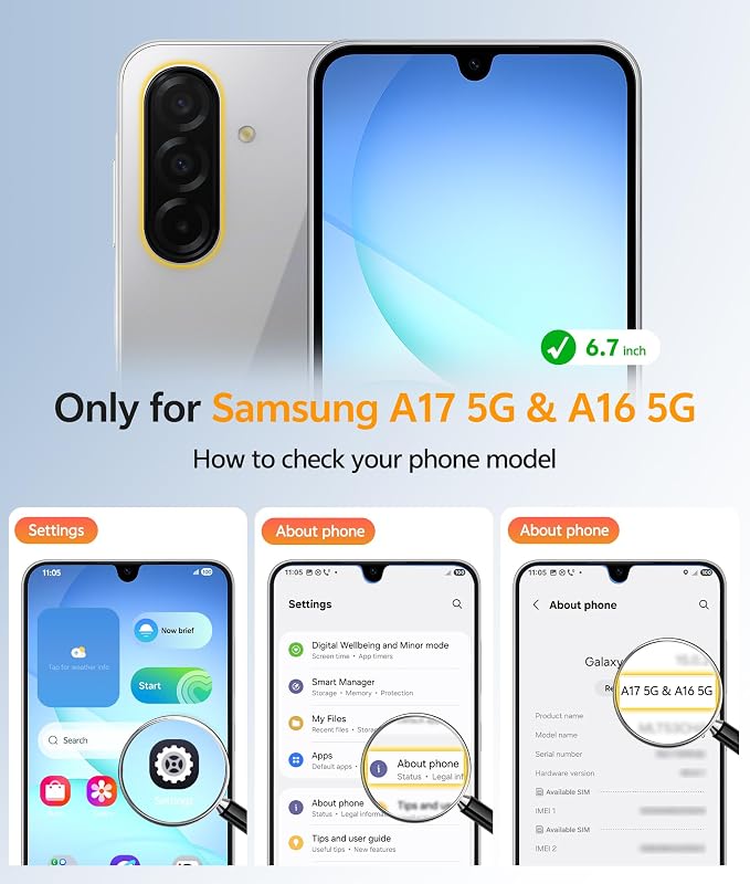 FNTCASE for Galaxy A17/A16 5G Phone Case, Screen Protector | Translucent Matte, 14FT Military Grade Drop Protection, Slim Shockproof Protective, for Samsung A 17 A 16 Cover - Image 2