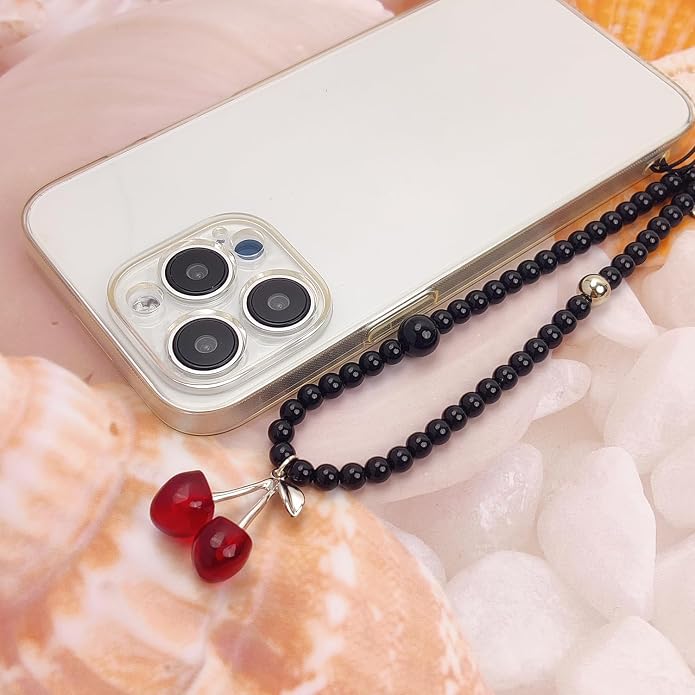 cioatu Phone Charms Cute Cherry Butterfly Cell Phone Lanyard Strap Wrist Strap for Bag Airpods Camera Pendants Decor - Image 4
