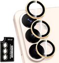 for Samsung Galaxy S26 Plus Camera Lens Protector, Individual Metal Ring Tempered Glass Lens Cover, [Strong Adsorption] Scratch Resistant Ultra-Thin HD Clear Lens Cover, 1 Set-Gold Ring by Btscase