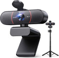 EMEET C960 4K Webcam with Tripod, 3 Adjustable Height, 360° Swivel Head | DesktopTripod w/Privacy Cover, PDAF Auto Focus, Dual Omni Mics, Auto Light Correction, Perfect for Online Meetings by EMEET