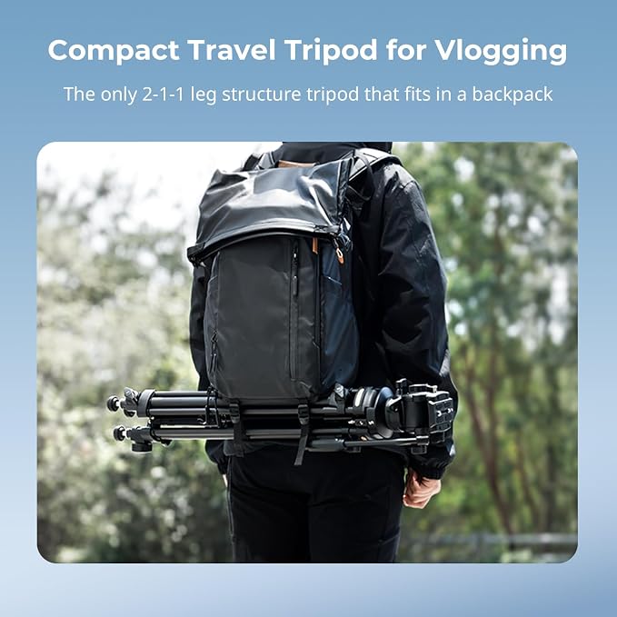 SmallRig AD-50 Carbon Fiber Video Tripod 64" Lightweight Fluid Head | Max. Payload 13.2lb, Step-Less Damping Fluid Head, Detachable Handle, Lift Rope, for Camcorder and Cameras - Image 4
