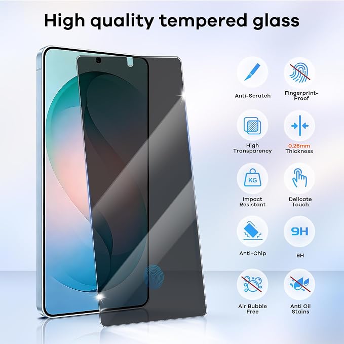 3+3 for Samsung Galaxy S26 Ultra Privacy Screen Protector Camera Protector | 9H Tempered Glass Cell Phone Camera Lens Protector - Image 3
