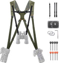 PGYTECH Camera Strap Master, Dual Camera Harness for 3 Cameras, Adjustable | Quick Release Double Harness for DSLR/SLR/Binocular, 60mm Leather Shoulder Pad, Design for Outdoor/Wildlife/Adventure, Green by PGYTECH-US