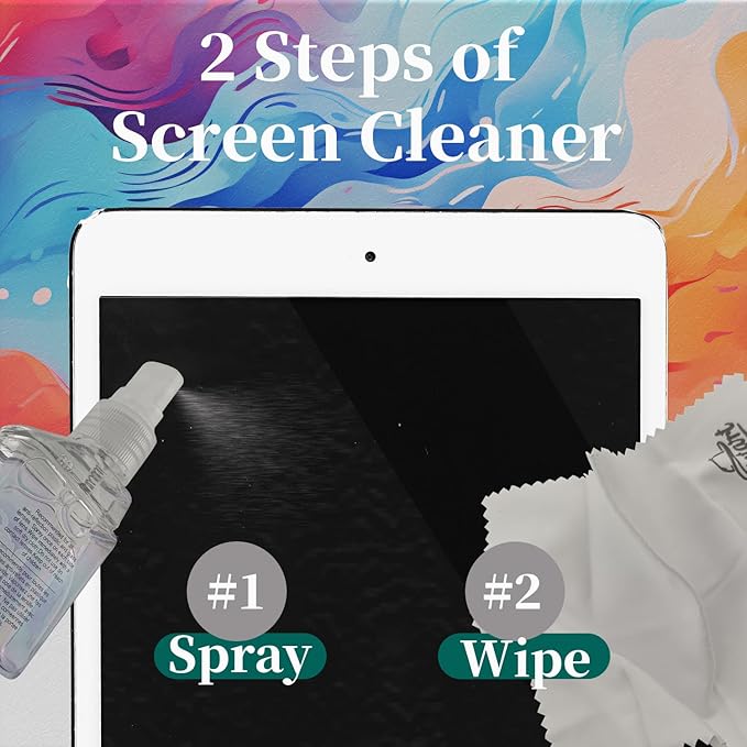 2-Pack Eye Glasses Cleaner Spray, Travel-Sized Screen Cleaning Kit with Touchscreen Mist for iPhone, Sunglasses, Computer, Laptop Screens, Phone Electronics with Eyeglass Cloth and Case Lid - Hatstart - Image 3