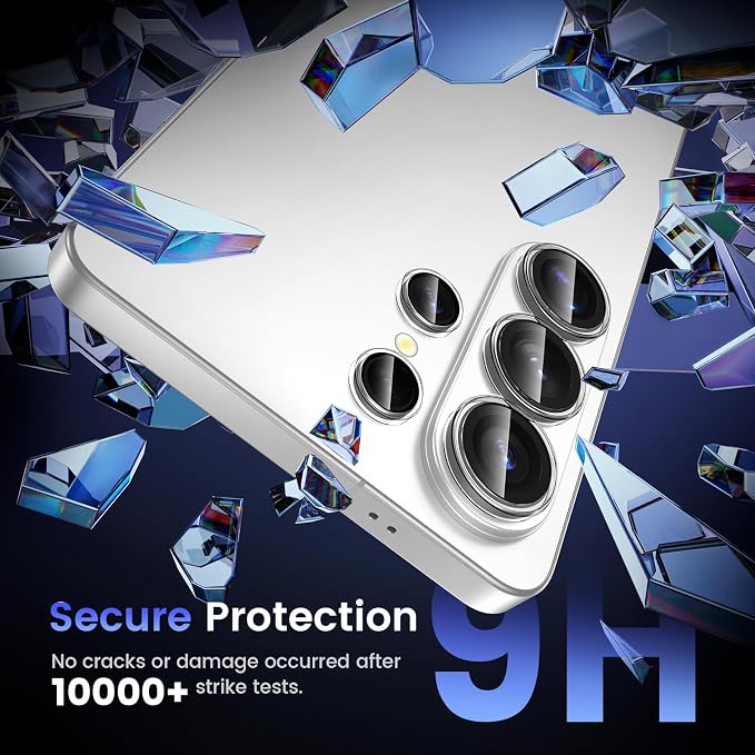 Tensea Compatible with Samsung Galaxy S26 Ultra Camera Lens Protector | 9H Tempered Glass Camera Cover Screen Protector Metal Individual Ring [Installation Tray][Case Friendly] - Image 5