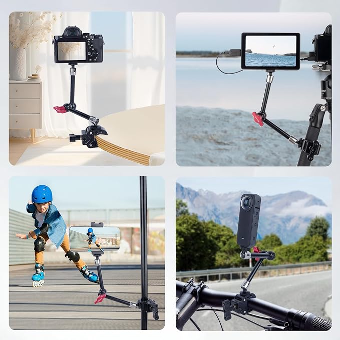 Aluminum Clamp 15-50mm - Heavy Duty Camera Mount with 1/4" Screw for DSLR LED Light Microphone, Photography Studio Video Clamp for Pipe Rod Tripod-62020 - Image 6